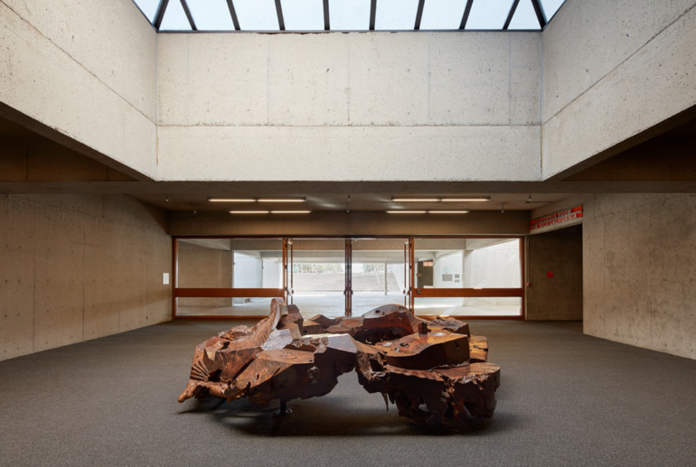 “The Planet” is one of the first large-scale sculptures by J.B. Blunk, carved with a chainsaw out of redwood burl. It was installed in the foyer of the Oakland Museum of California before the museum was completely finished.
