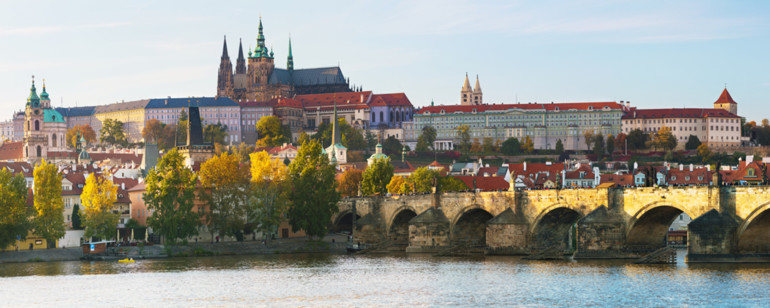 An iconic view of Prague Castle.