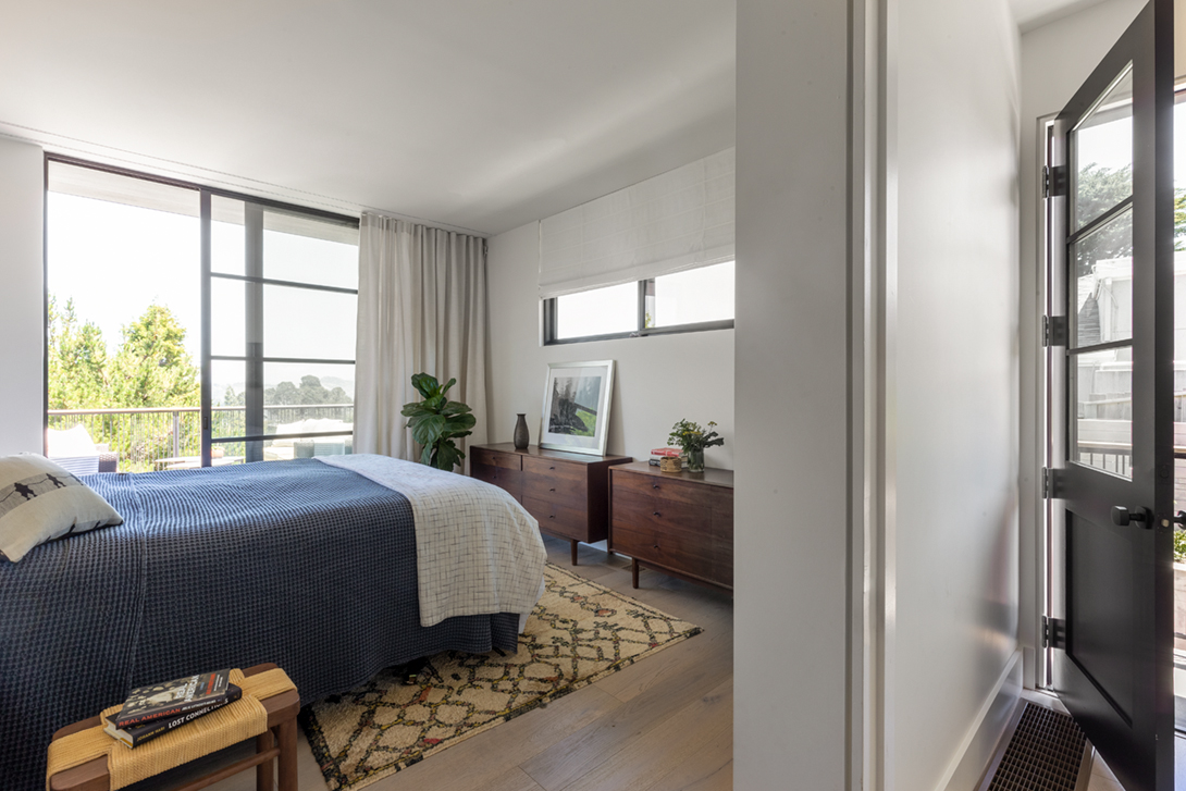 Master bedroom opens onto a roof deck