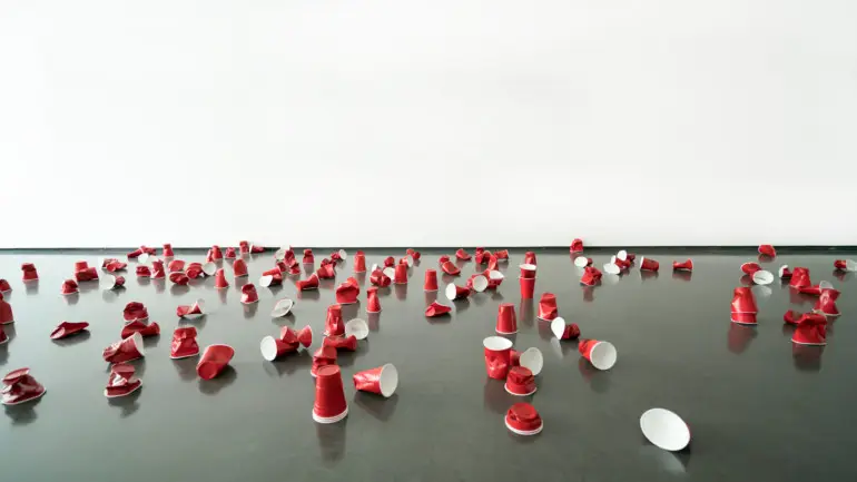 solo cup art installation