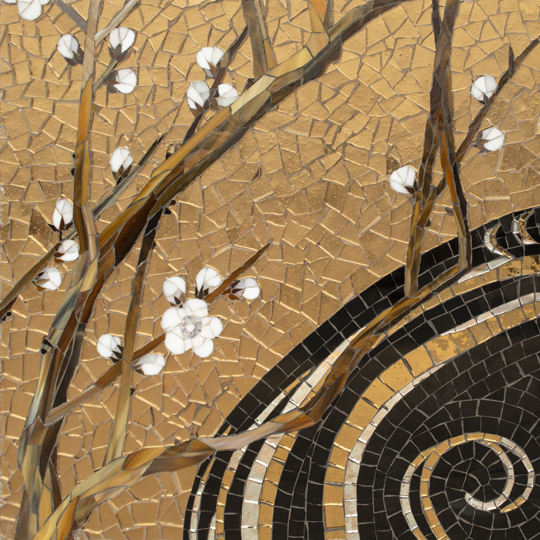new ravenna mosaic waves and blossoms wallcovering