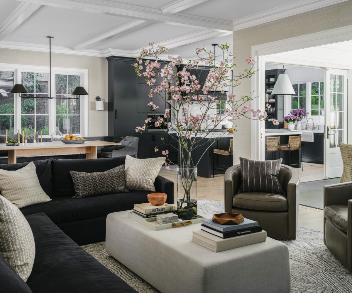 Family room and kitchen