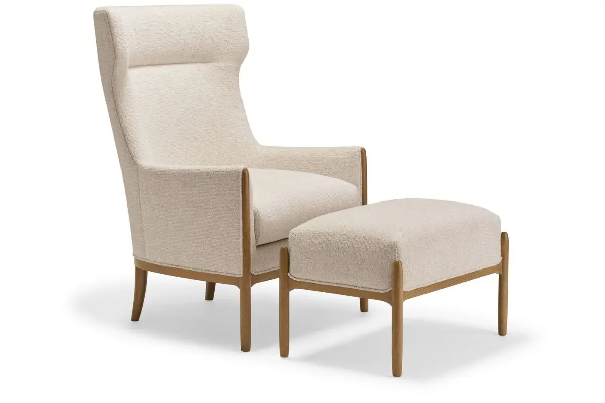 Anissa Wing Chair and Ottoman by Quintus