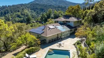 316 Goodhill Rd Aerial Shot of Backyard with Pool
