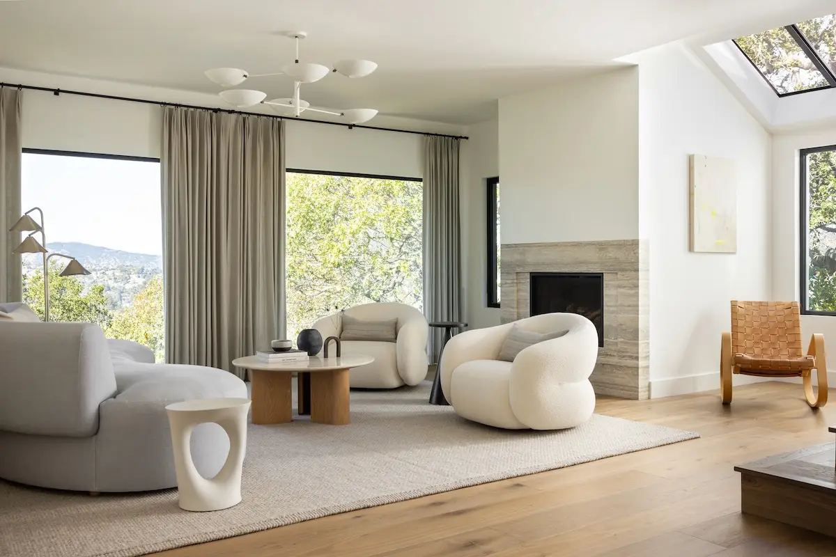 Toyon Drive Home, Kentifeld interior living space with light furniture