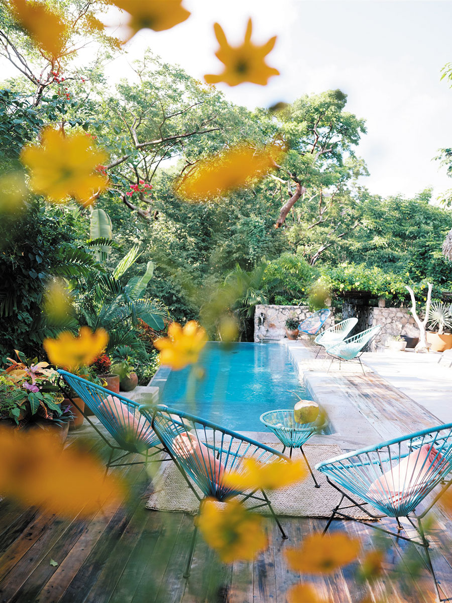 a pool with some colorful characters.