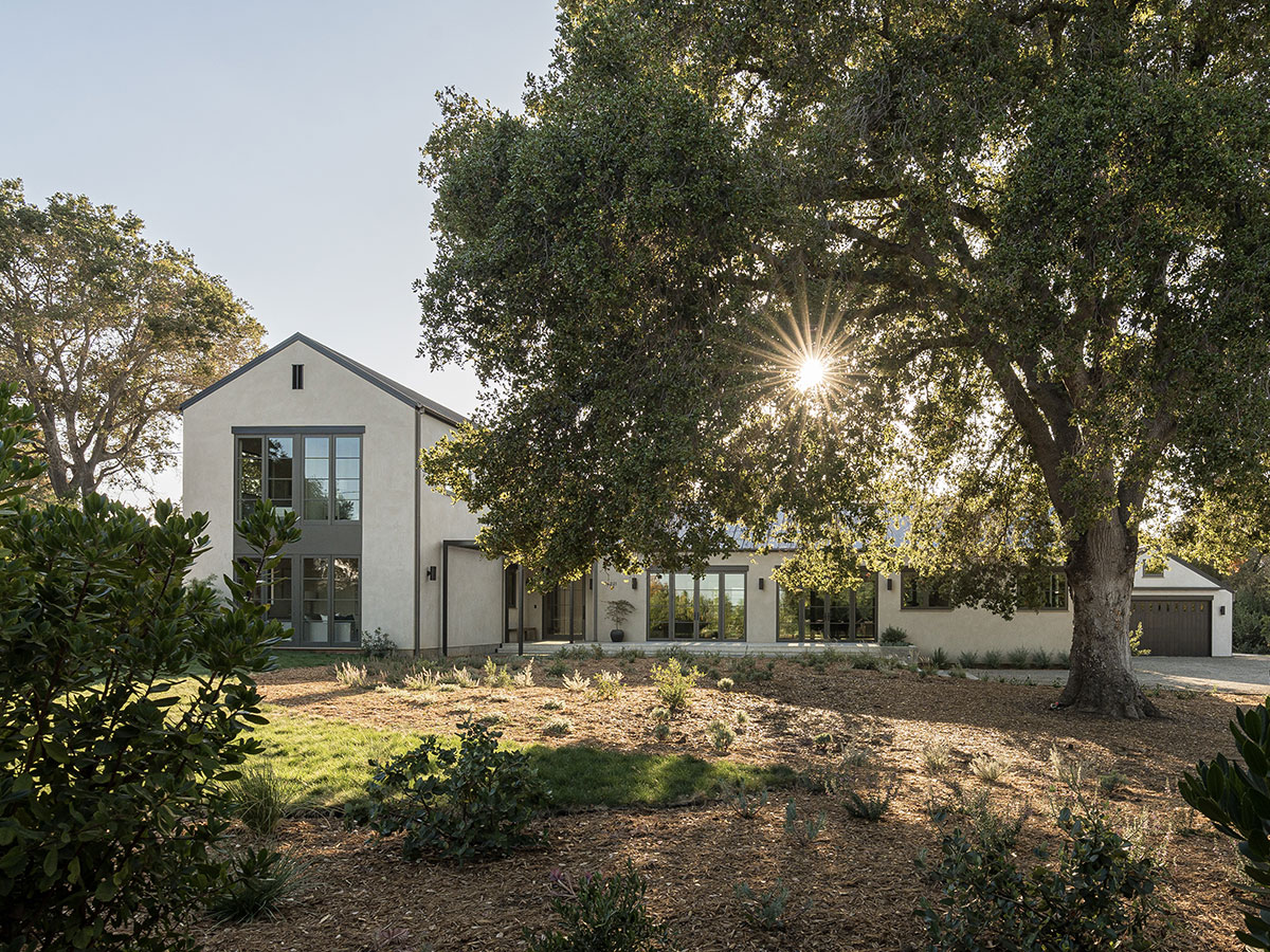 Siting the new house around a mature oak tree was a pivotal starting point.