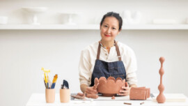 Designer Tina Frey in her creative studio