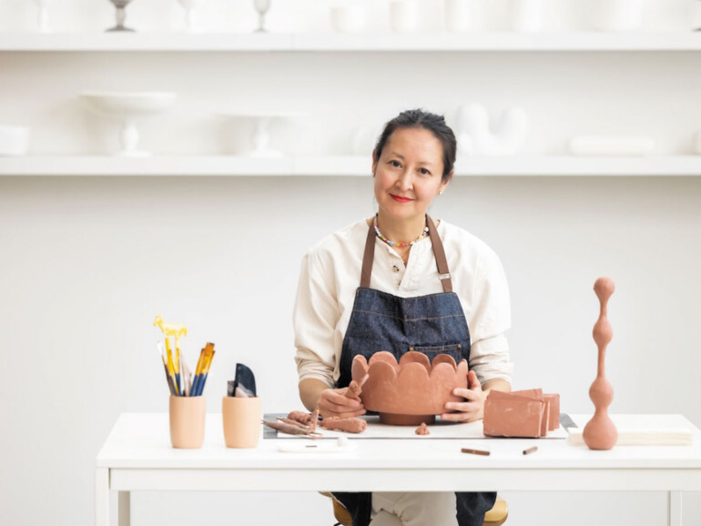 Designer Tina Frey in her creative studio