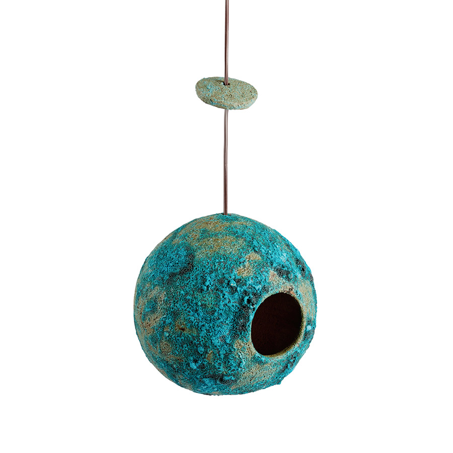Stan Bitters Ceramic Birdhouse in Blue Heath