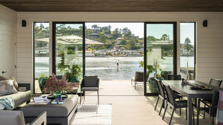 Belvedere waterfront home - The homeowners sought a seamless connection to the lagoon